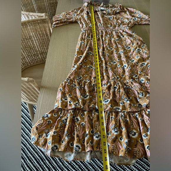 Universal Thread| Burnt Orange, Rust Floral Tiered Ruffle Midi Dress•••Prairie - Picture 11 of 12